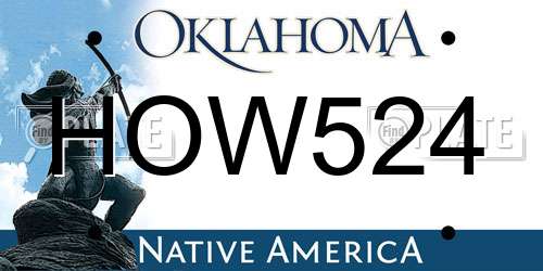 HOW524 Oklahoma License Plate
