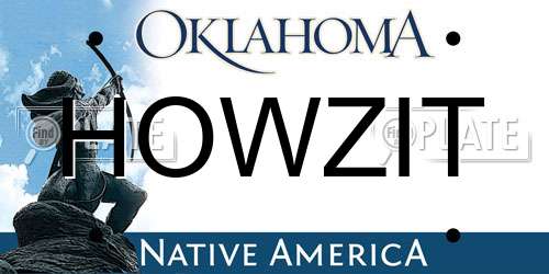 HOWZIT Oklahoma License Plate