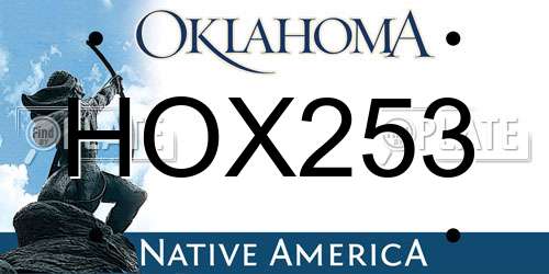 HOX253 Oklahoma License Plate