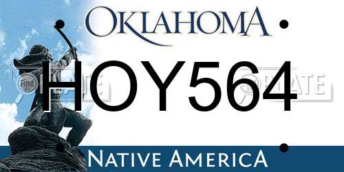 HOY564 Oklahoma License Plate