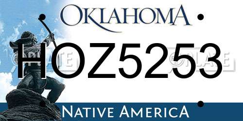 HOZ5253 Oklahoma License Plate