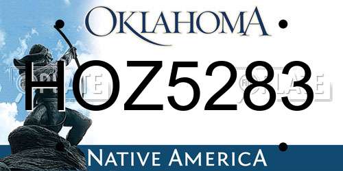 HOZ5283 Oklahoma License Plate