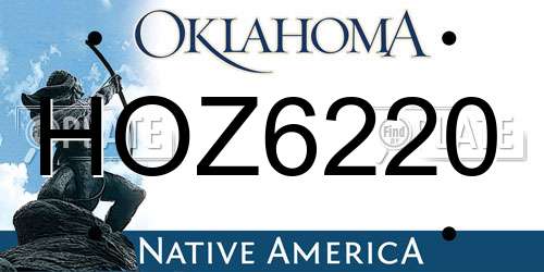 HOZ6220 Oklahoma License Plate