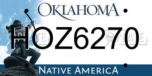 HOZ6270 Oklahoma License Plate