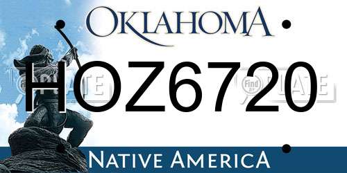 HOZ6720 Oklahoma License Plate