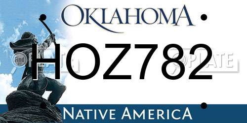 HOZ782 Oklahoma License Plate