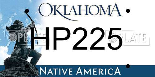 HP225 Oklahoma License Plate