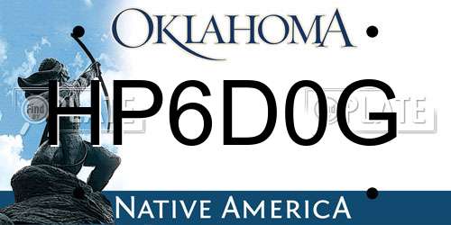 HP6D0G Oklahoma License Plate