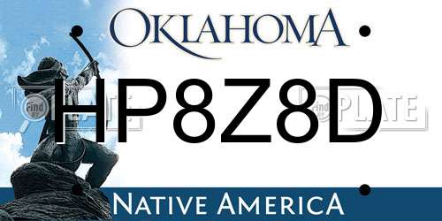 HP8Z8D Oklahoma License Plate