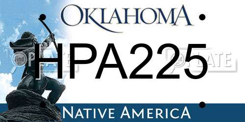 HPA225 Oklahoma License Plate