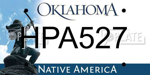 HPA527 Oklahoma License Plate