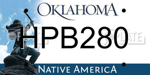 HPB280 Oklahoma License Plate