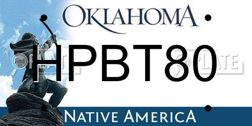HPBT80 Oklahoma License Plate