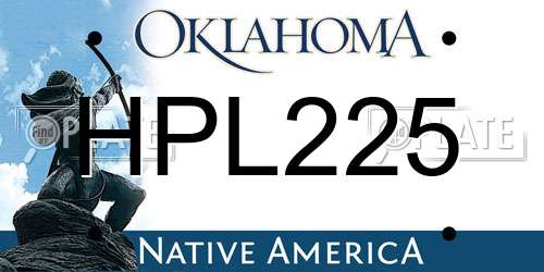 HPL225 Oklahoma License Plate