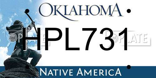 HPL731 Oklahoma License Plate