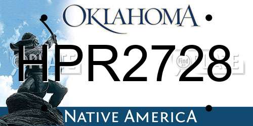 HPR2728 Oklahoma License Plate
