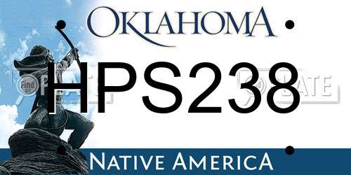 HPS238 Oklahoma License Plate