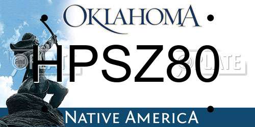HPSZ80 Oklahoma License Plate