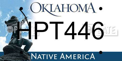 HPT446 Oklahoma License Plate