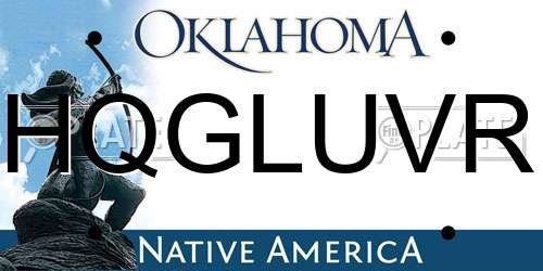 HQGLUVR Oklahoma License Plate