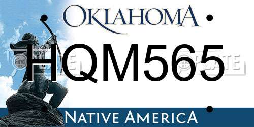 HQM565 Oklahoma License Plate