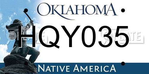 HQY035 Oklahoma License Plate