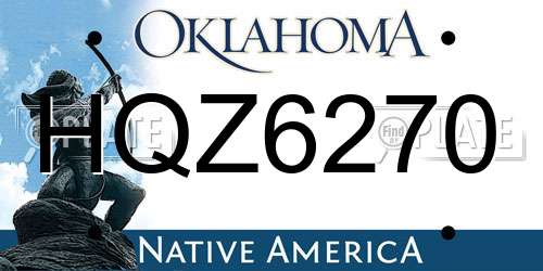 HQZ6270 Oklahoma License Plate