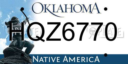 HQZ6770 Oklahoma License Plate