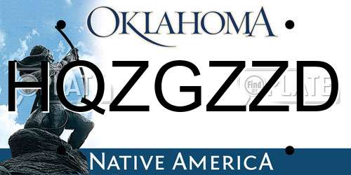 HQZGZZD Oklahoma License Plate