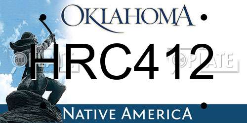 HRC412 Oklahoma License Plate