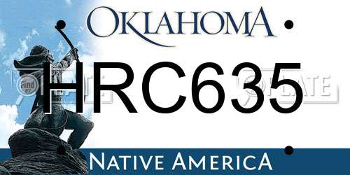 HRC635 Oklahoma License Plate