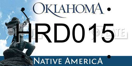 HRD015 Oklahoma License Plate