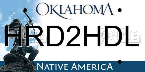 HRD2HDL Oklahoma License Plate