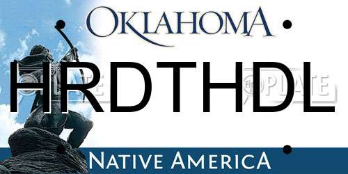 HRDTHDL Oklahoma License Plate