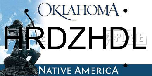 HRDZHDL Oklahoma License Plate