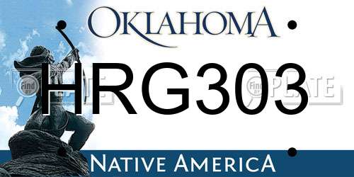HRG303 Oklahoma License Plate