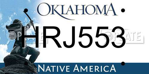 HRJ553 Oklahoma License Plate