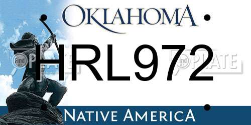 HRL972 Oklahoma License Plate