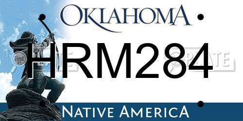 HRM284 Oklahoma License Plate