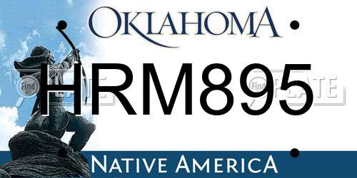HRM895 Oklahoma License Plate