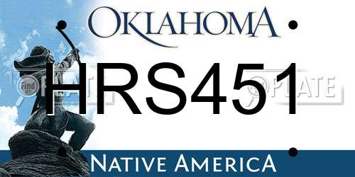 HRS451 Oklahoma License Plate