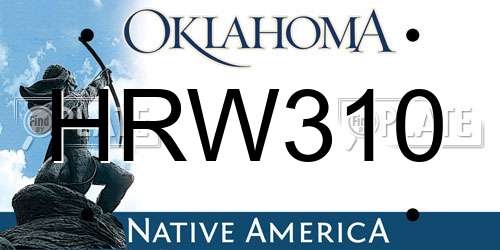 HRW310 Oklahoma License Plate