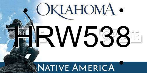 HRW538 Oklahoma License Plate