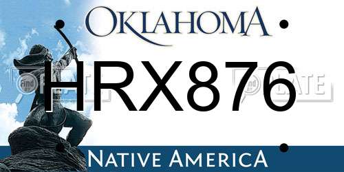 HRX876 Oklahoma License Plate
