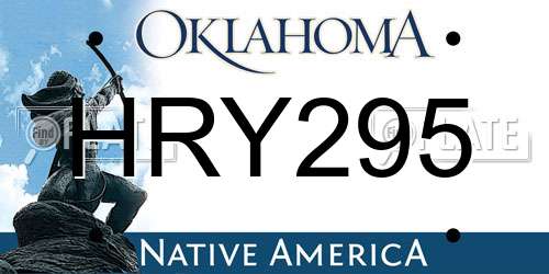 HRY295 Oklahoma License Plate