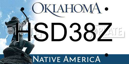 HSD38Z Oklahoma License Plate