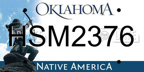 HSM2376 Oklahoma License Plate