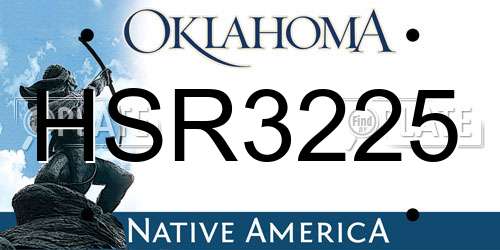 HSR3225 Oklahoma License Plate