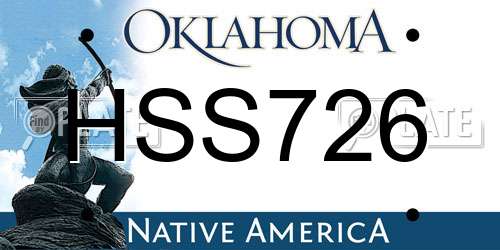 HSS726 Oklahoma License Plate