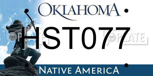 HST077 Oklahoma License Plate